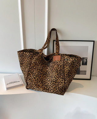 Savana Luxe Oversized Leopard Canvas Tote